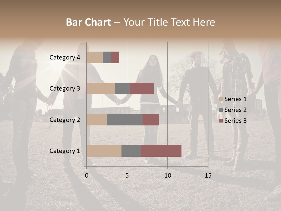 A Group Of People Holding Hands In A Field PowerPoint Template
