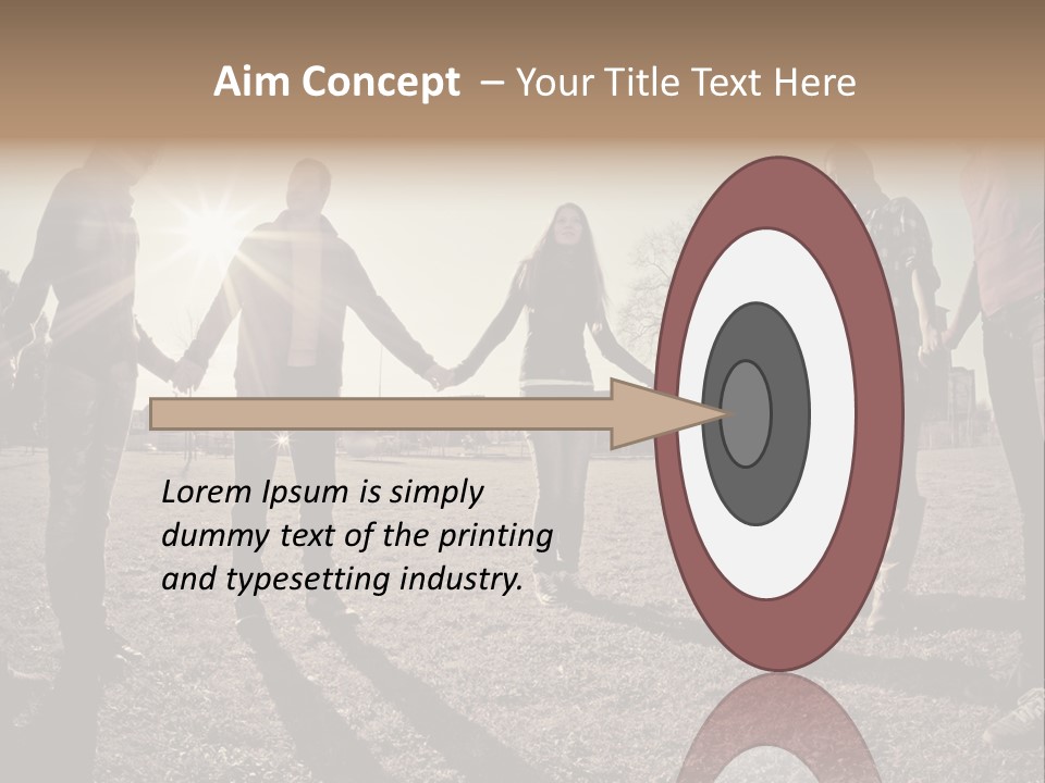 A Group Of People Holding Hands In A Field PowerPoint Template