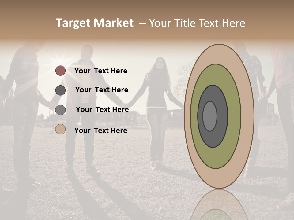 A Group Of People Holding Hands In A Field PowerPoint Template