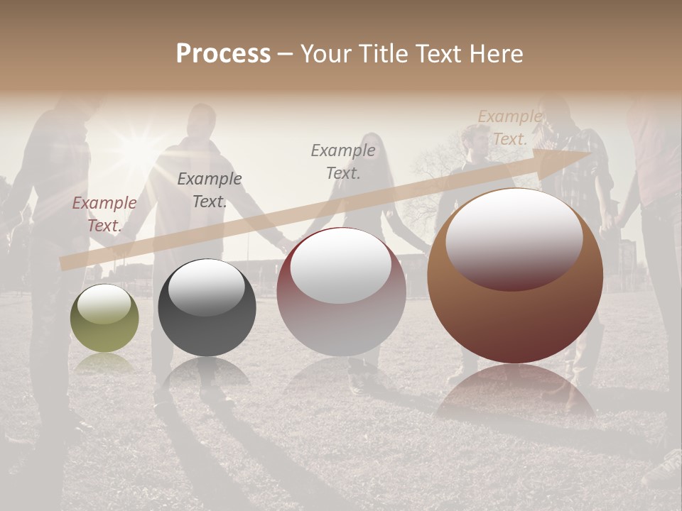 A Group Of People Holding Hands In A Field PowerPoint Template