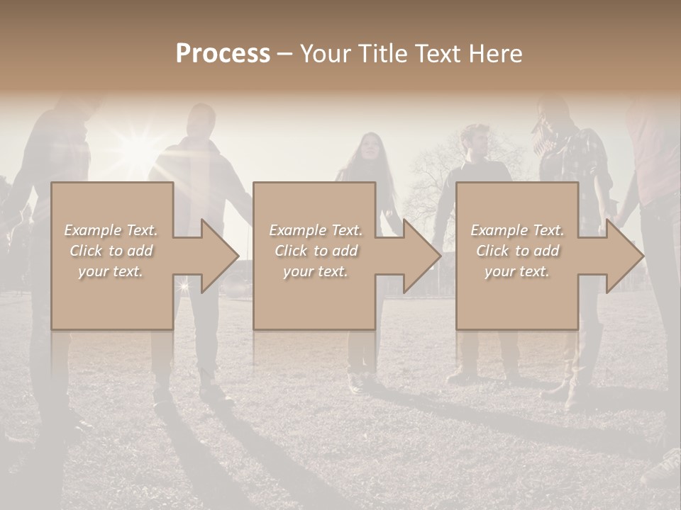 A Group Of People Holding Hands In A Field PowerPoint Template