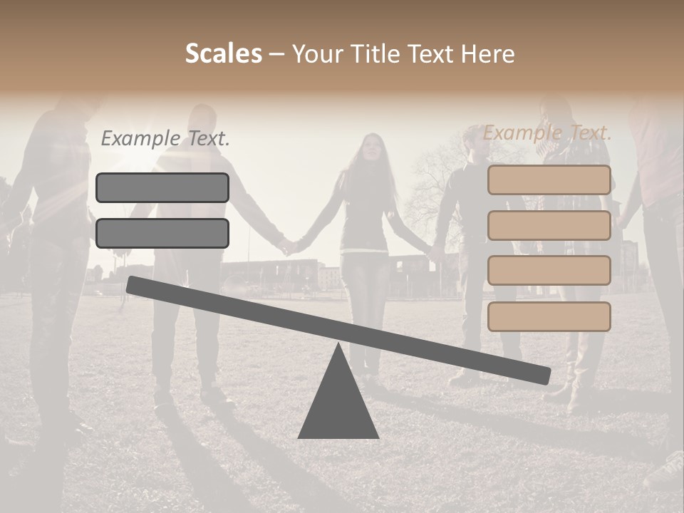 A Group Of People Holding Hands In A Field PowerPoint Template