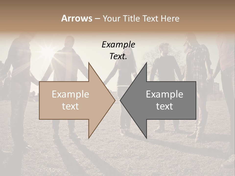 A Group Of People Holding Hands In A Field PowerPoint Template