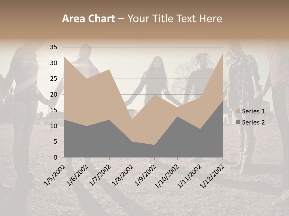 A Group Of People Holding Hands In A Field PowerPoint Template