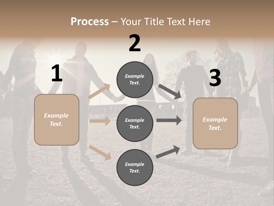 A Group Of People Holding Hands In A Field PowerPoint Template