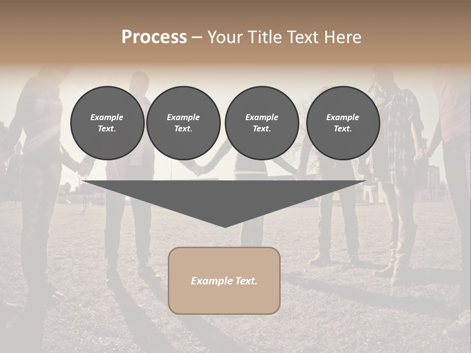 A Group Of People Holding Hands In A Field PowerPoint Template
