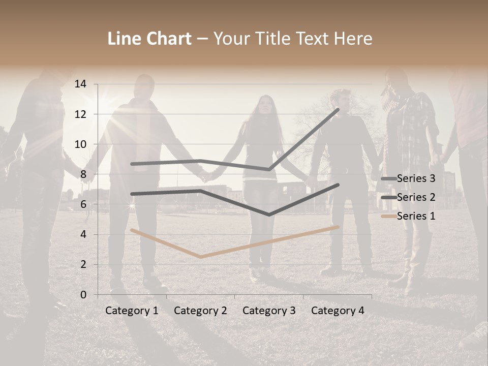 A Group Of People Holding Hands In A Field PowerPoint Template