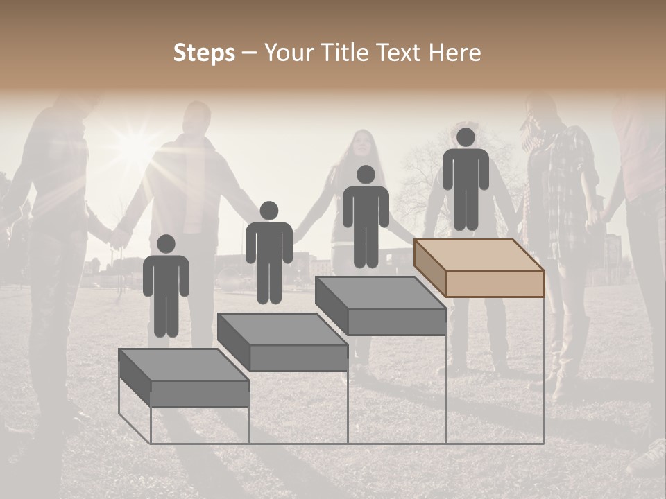 A Group Of People Holding Hands In A Field PowerPoint Template