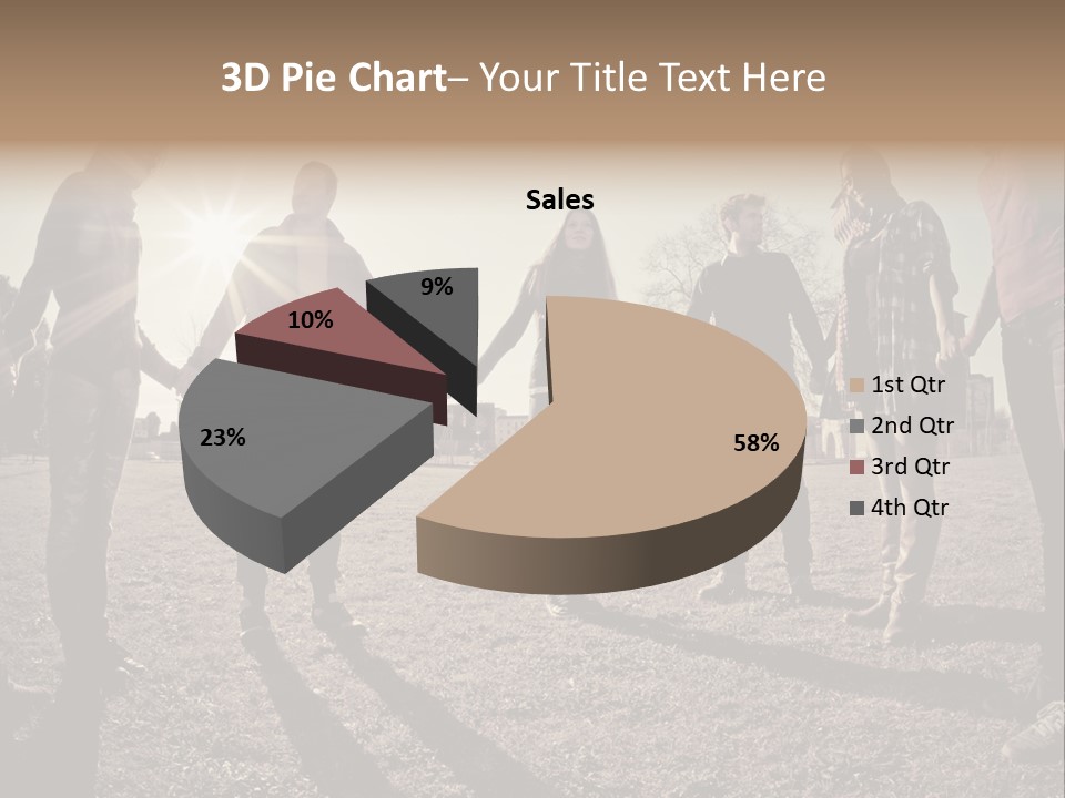 A Group Of People Holding Hands In A Field PowerPoint Template