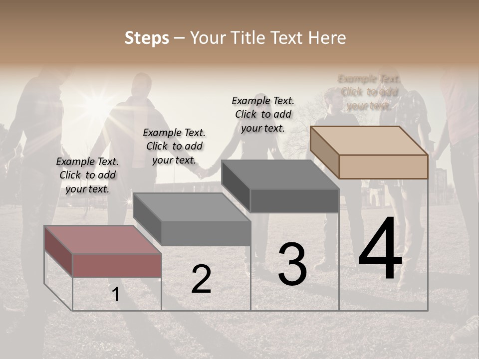 A Group Of People Holding Hands In A Field PowerPoint Template