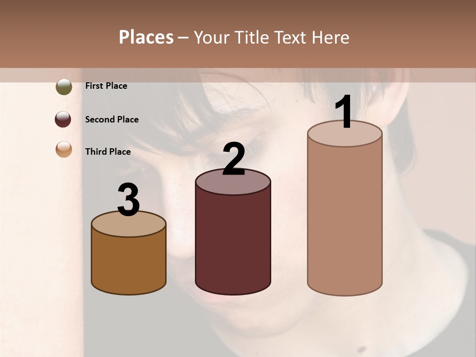 A Young Man Leaning Against A Wall With His Eyes Closed PowerPoint Template