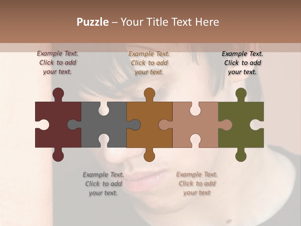 A Young Man Leaning Against A Wall With His Eyes Closed PowerPoint Template