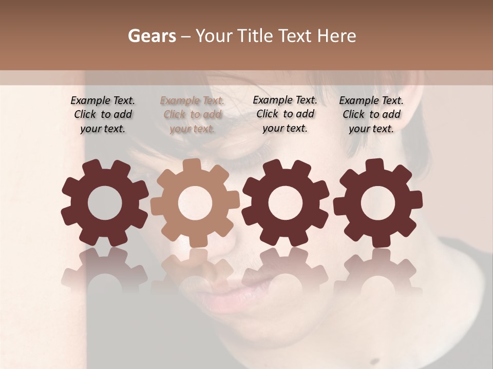 A Young Man Leaning Against A Wall With His Eyes Closed PowerPoint Template