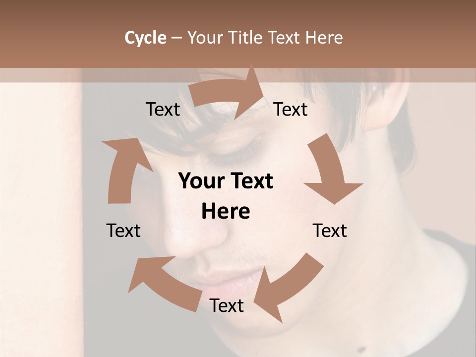 A Young Man Leaning Against A Wall With His Eyes Closed PowerPoint Template