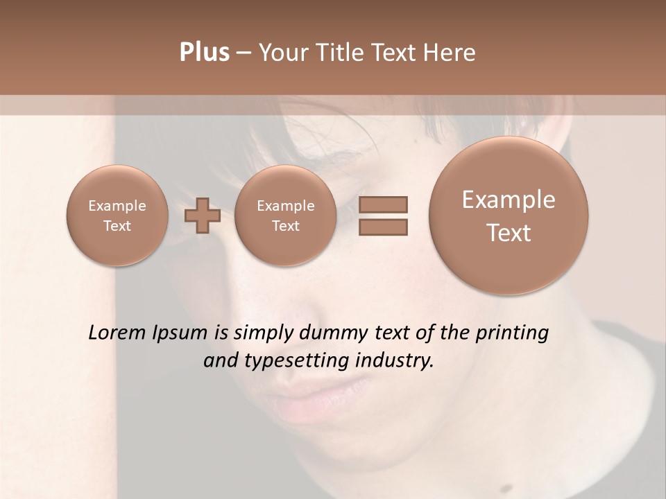 A Young Man Leaning Against A Wall With His Eyes Closed PowerPoint Template