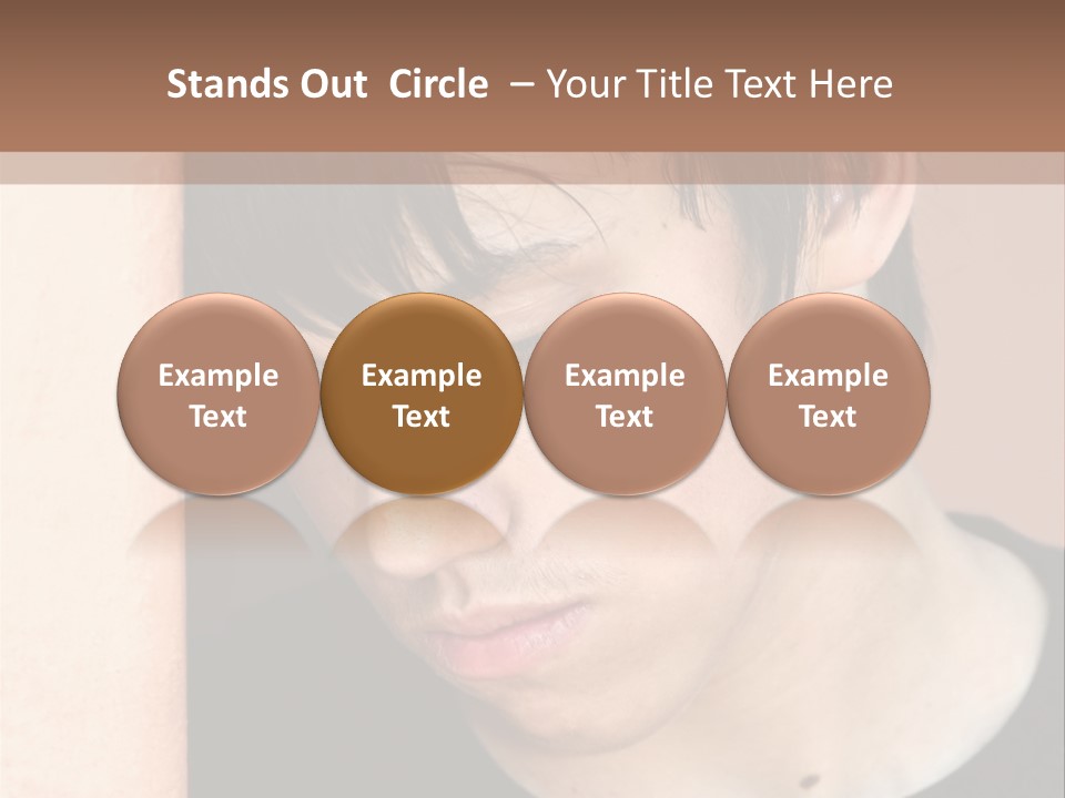 A Young Man Leaning Against A Wall With His Eyes Closed PowerPoint Template
