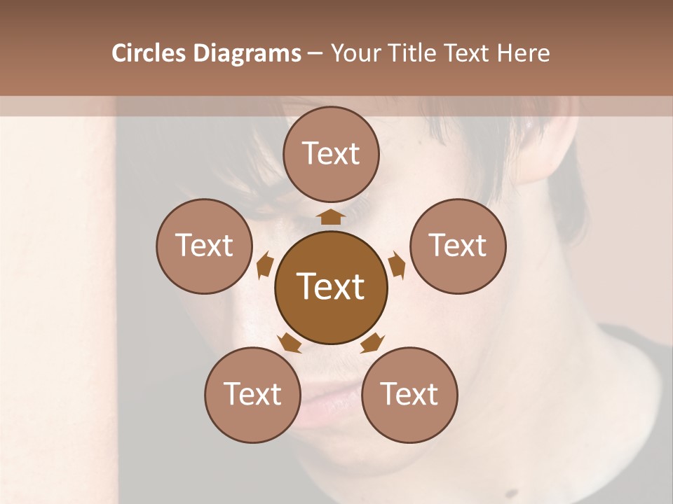 A Young Man Leaning Against A Wall With His Eyes Closed PowerPoint Template