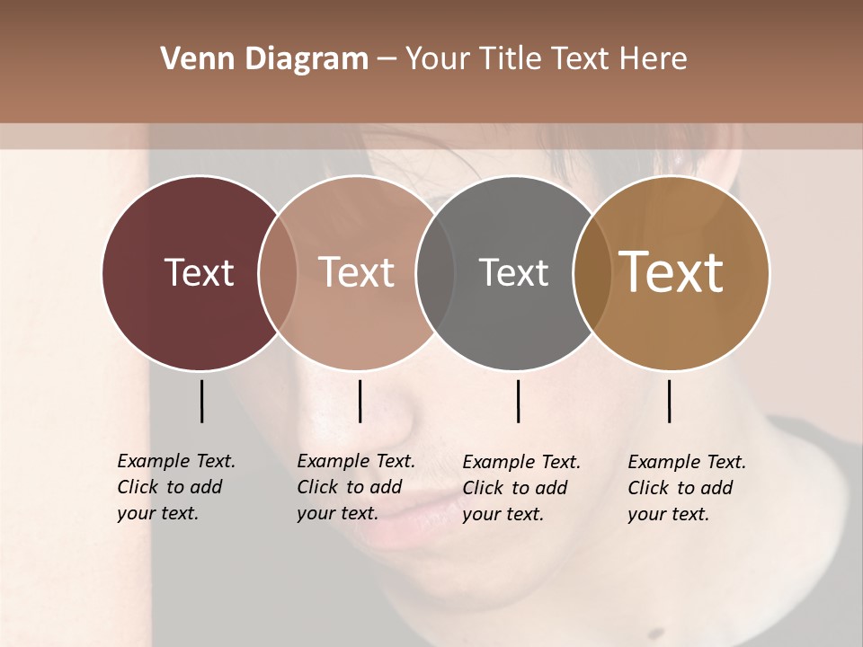 A Young Man Leaning Against A Wall With His Eyes Closed PowerPoint Template