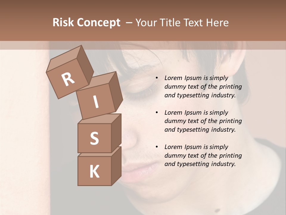 A Young Man Leaning Against A Wall With His Eyes Closed PowerPoint Template