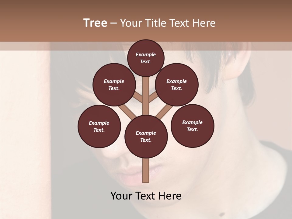 A Young Man Leaning Against A Wall With His Eyes Closed PowerPoint Template