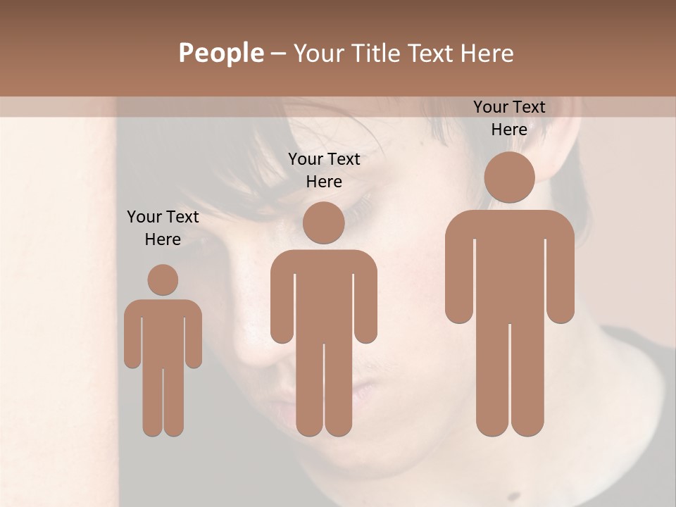 A Young Man Leaning Against A Wall With His Eyes Closed PowerPoint Template