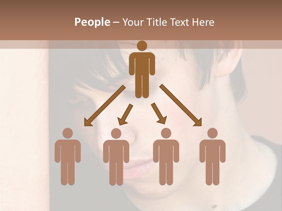 A Young Man Leaning Against A Wall With His Eyes Closed PowerPoint Template