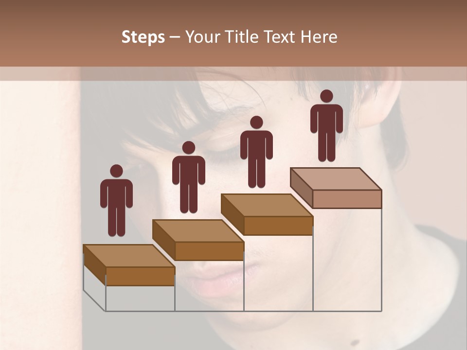 A Young Man Leaning Against A Wall With His Eyes Closed PowerPoint Template
