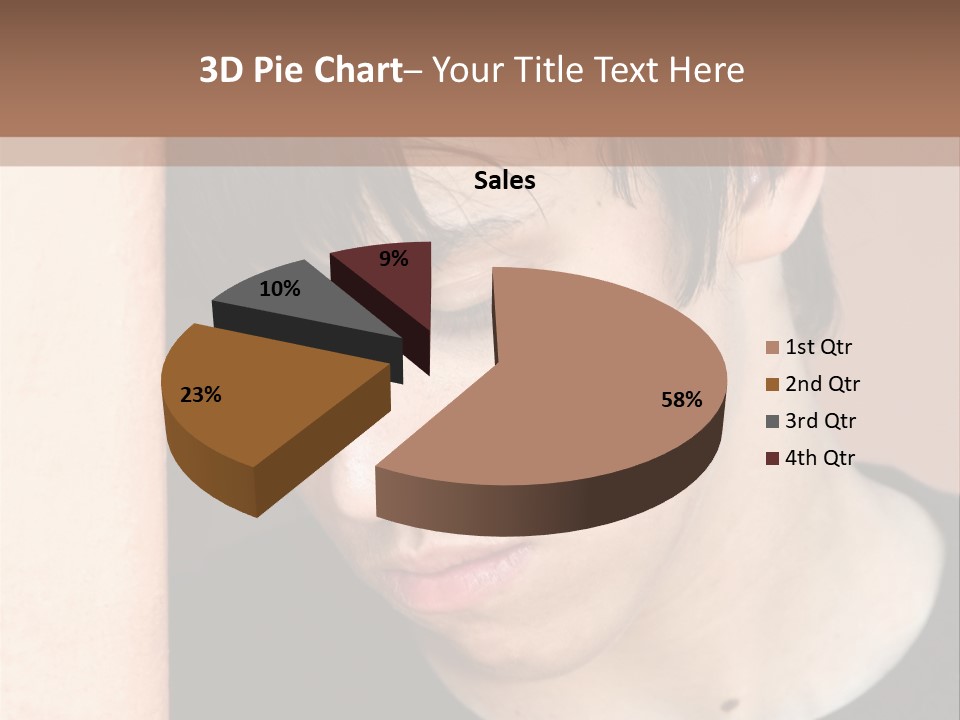 A Young Man Leaning Against A Wall With His Eyes Closed PowerPoint Template