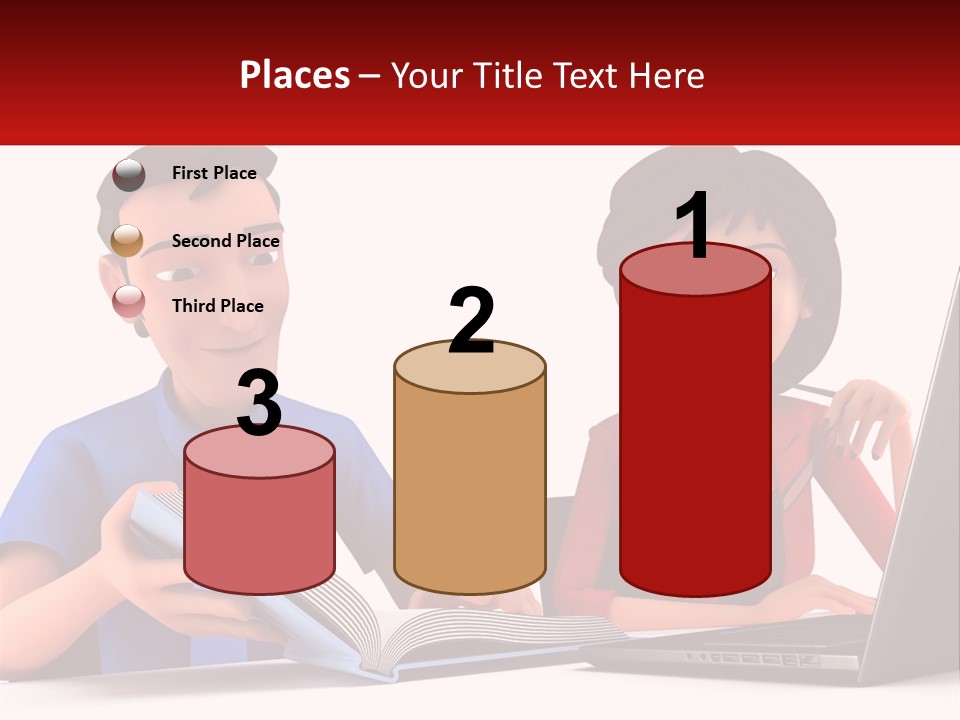 A Man And Woman Sitting At A Table With A Laptop PowerPoint Template