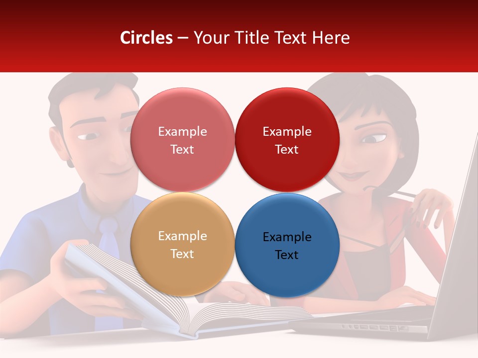 A Man And Woman Sitting At A Table With A Laptop PowerPoint Template