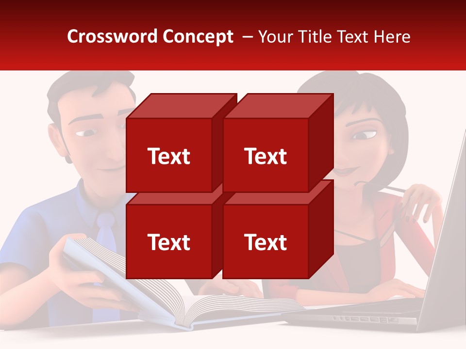 A Man And Woman Sitting At A Table With A Laptop PowerPoint Template