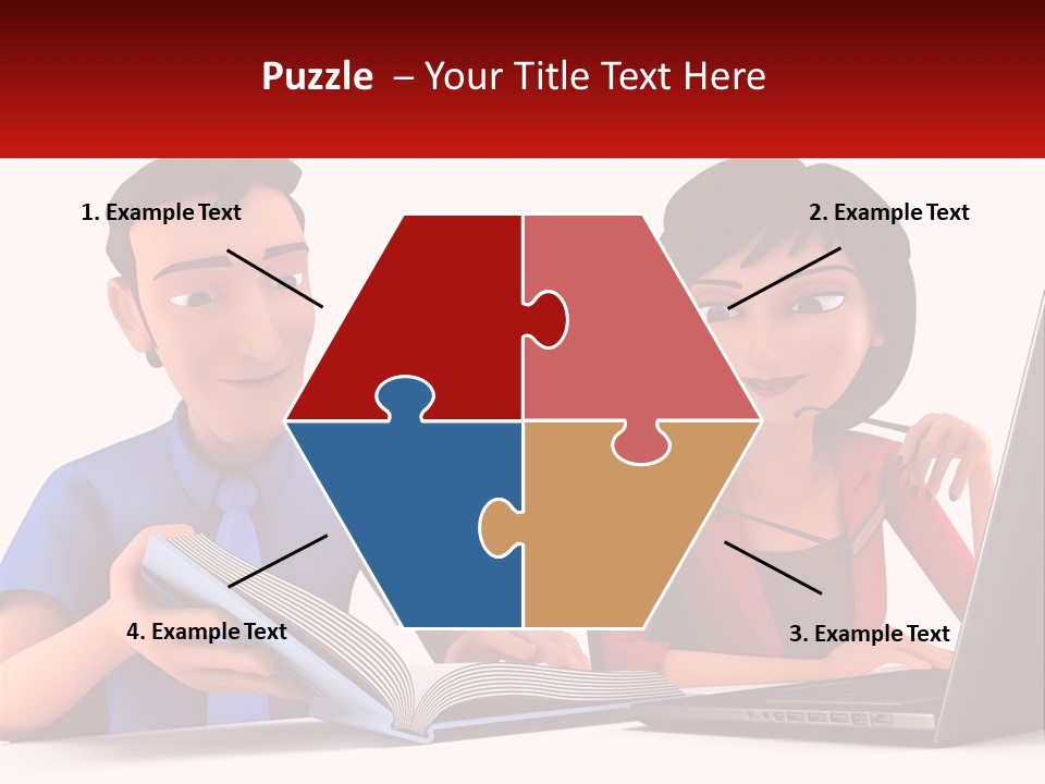 A Man And Woman Sitting At A Table With A Laptop PowerPoint Template