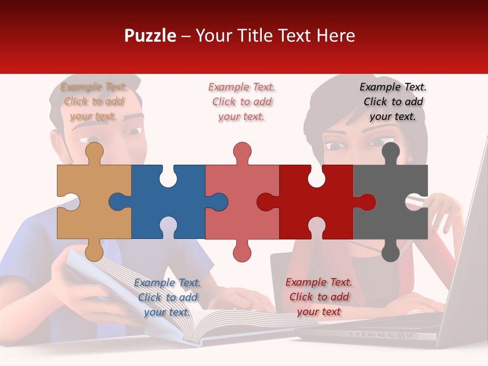 A Man And Woman Sitting At A Table With A Laptop PowerPoint Template