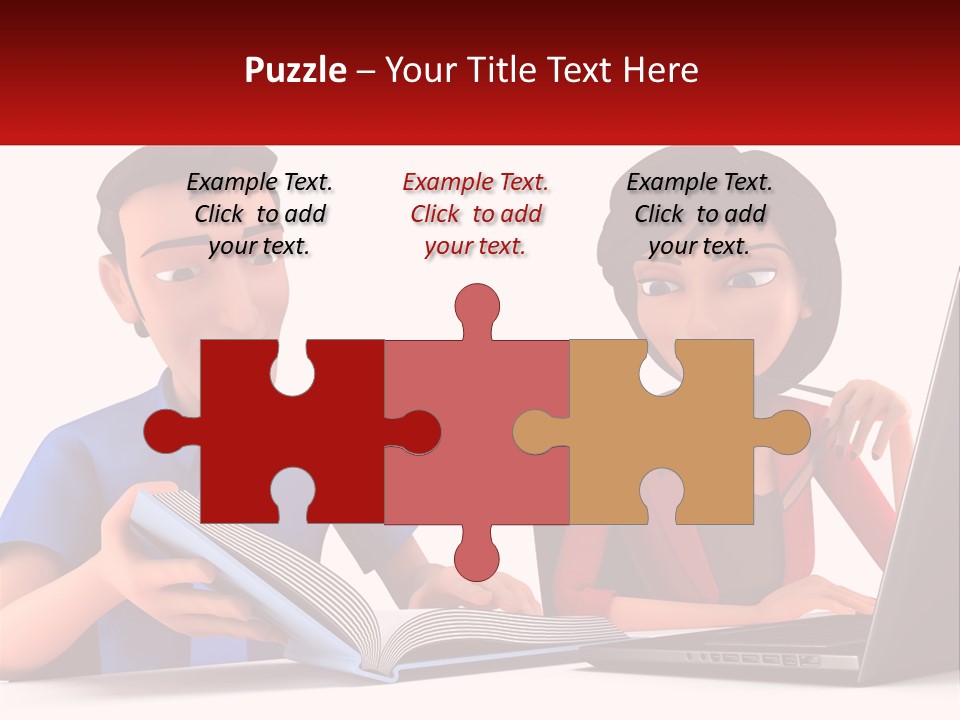 A Man And Woman Sitting At A Table With A Laptop PowerPoint Template