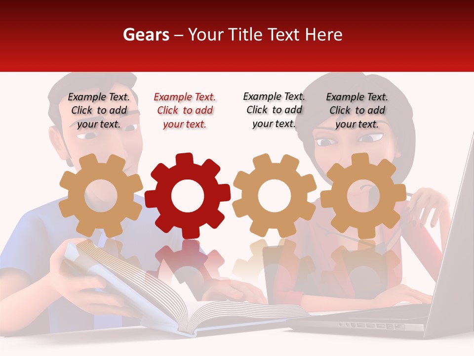 A Man And Woman Sitting At A Table With A Laptop PowerPoint Template