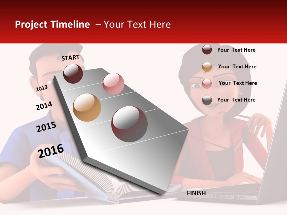 A Man And Woman Sitting At A Table With A Laptop PowerPoint Template