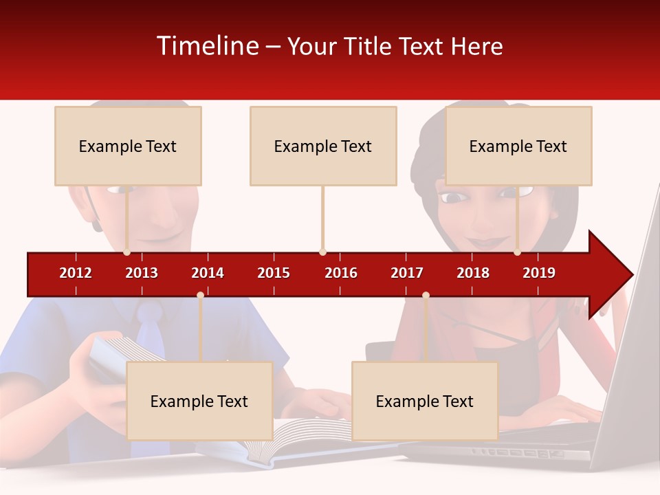A Man And Woman Sitting At A Table With A Laptop PowerPoint Template
