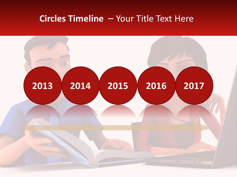 A Man And Woman Sitting At A Table With A Laptop PowerPoint Template