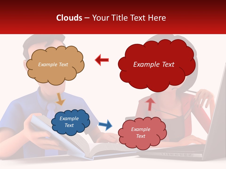 A Man And Woman Sitting At A Table With A Laptop PowerPoint Template