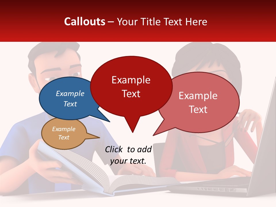 A Man And Woman Sitting At A Table With A Laptop PowerPoint Template