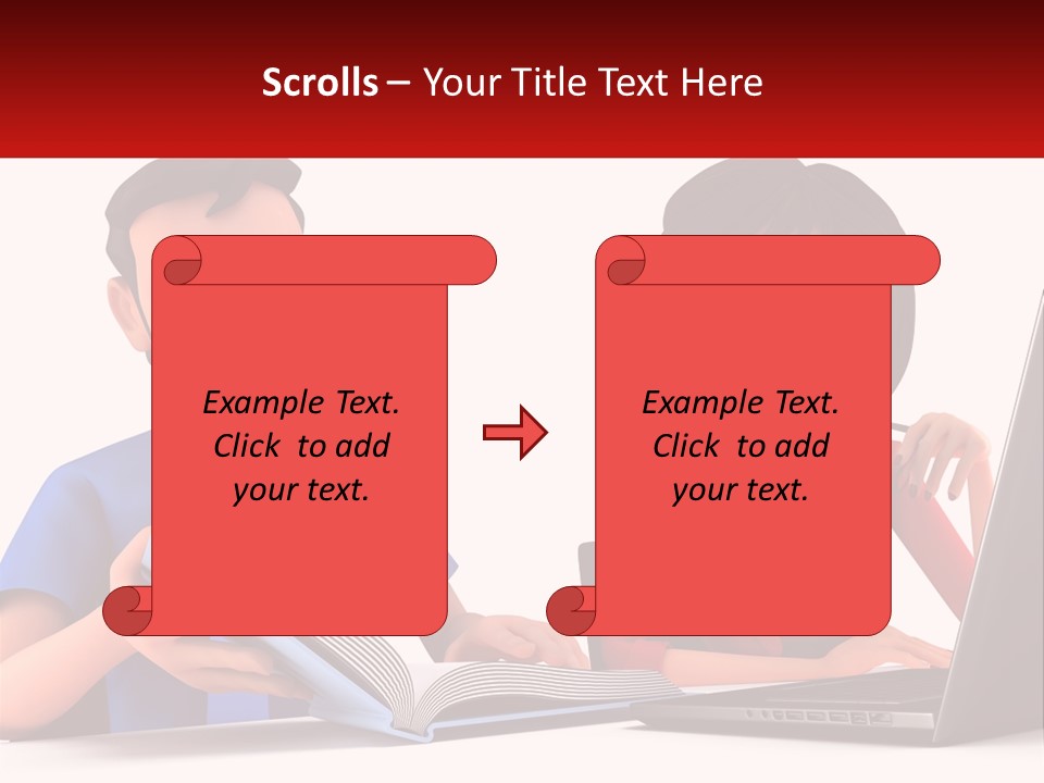 A Man And Woman Sitting At A Table With A Laptop PowerPoint Template