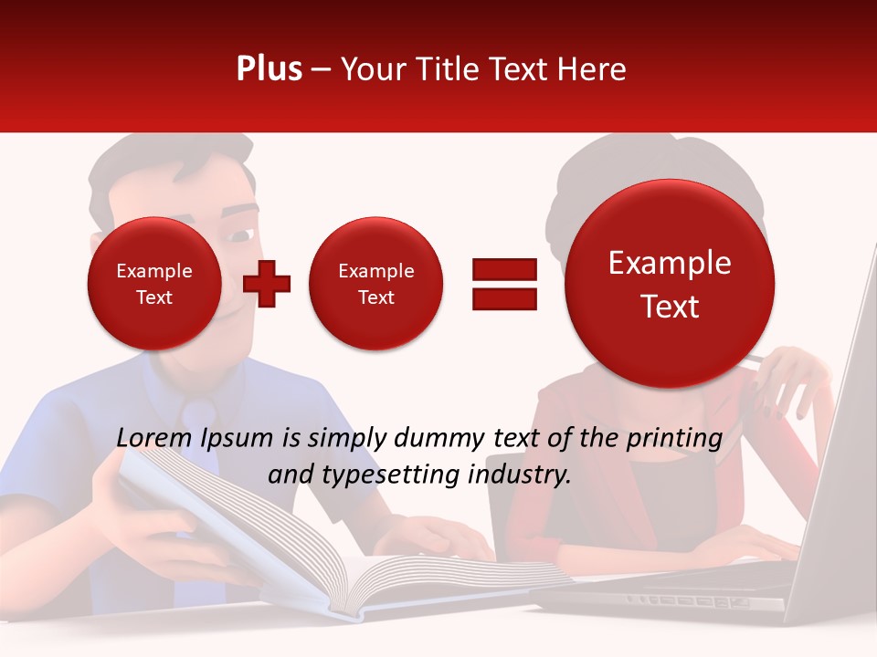 A Man And Woman Sitting At A Table With A Laptop PowerPoint Template