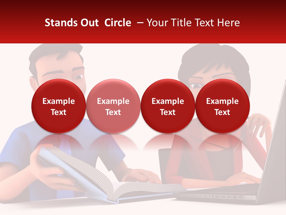 A Man And Woman Sitting At A Table With A Laptop PowerPoint Template