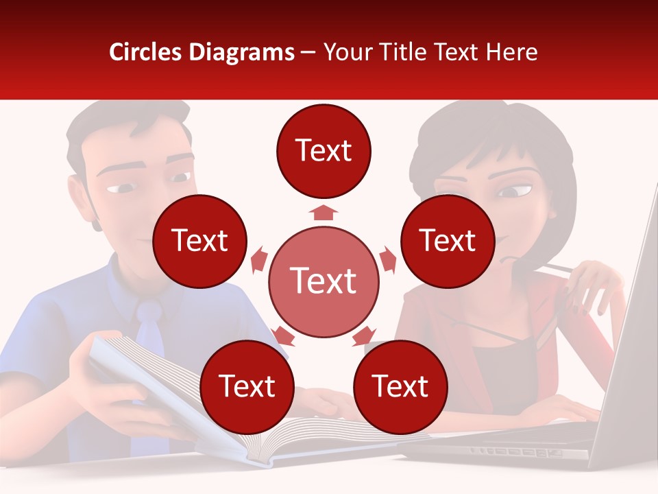 A Man And Woman Sitting At A Table With A Laptop PowerPoint Template