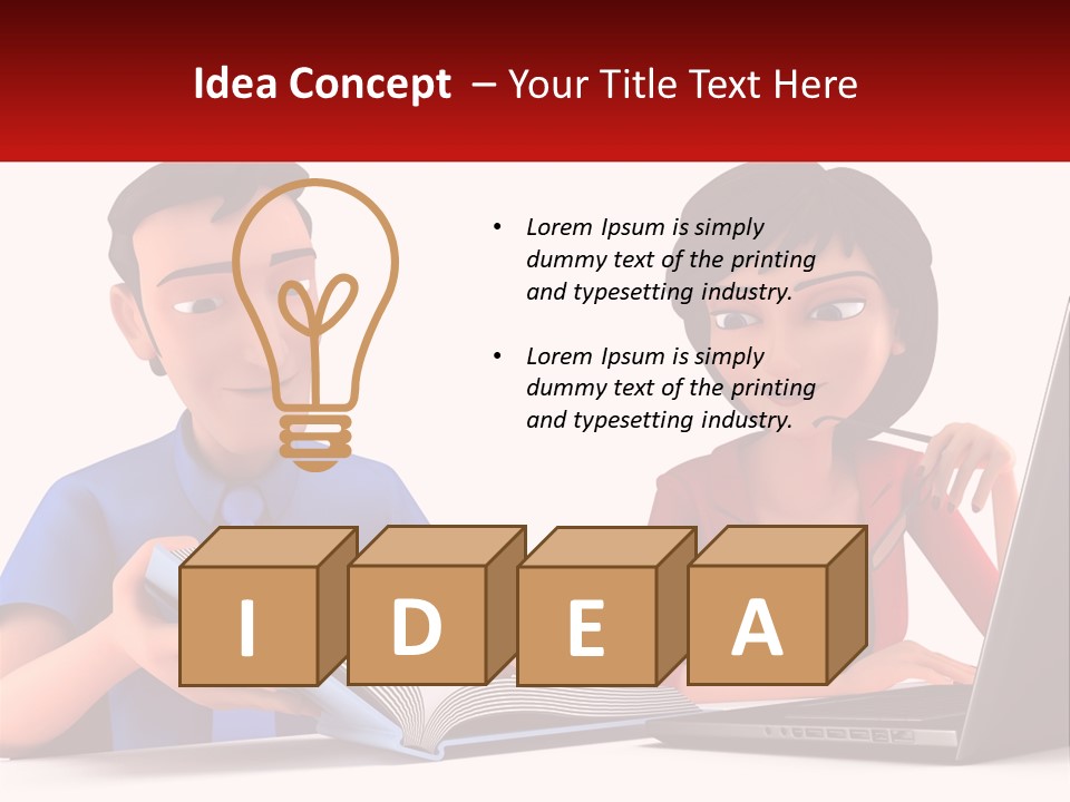 A Man And Woman Sitting At A Table With A Laptop PowerPoint Template