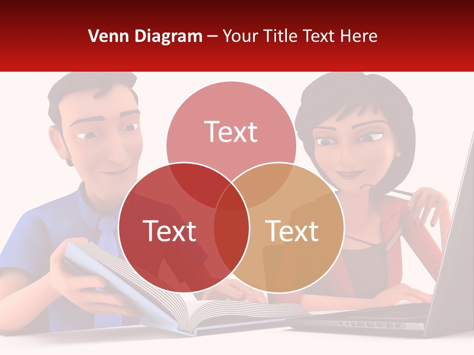 A Man And Woman Sitting At A Table With A Laptop PowerPoint Template