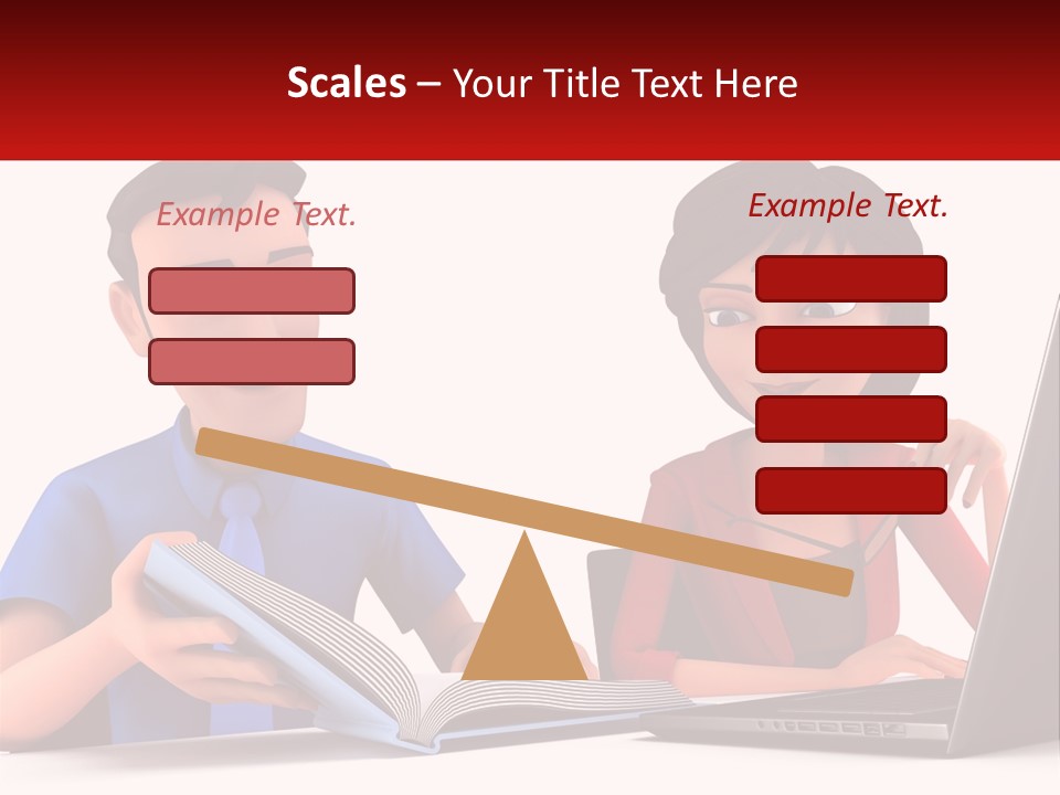 A Man And Woman Sitting At A Table With A Laptop PowerPoint Template