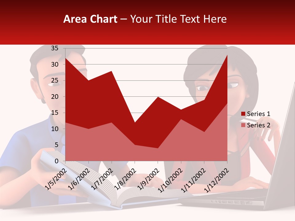 A Man And Woman Sitting At A Table With A Laptop PowerPoint Template