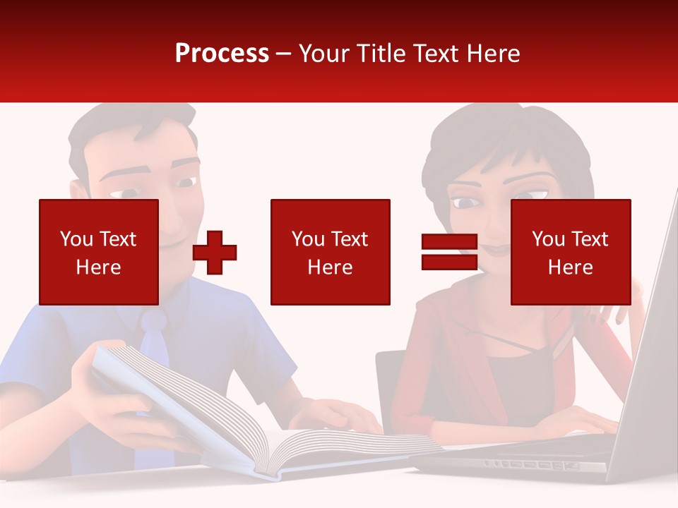 A Man And Woman Sitting At A Table With A Laptop PowerPoint Template