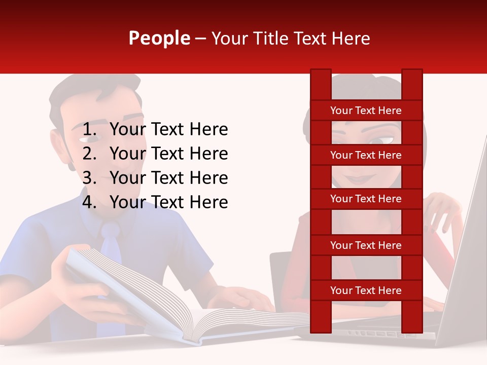 A Man And Woman Sitting At A Table With A Laptop PowerPoint Template